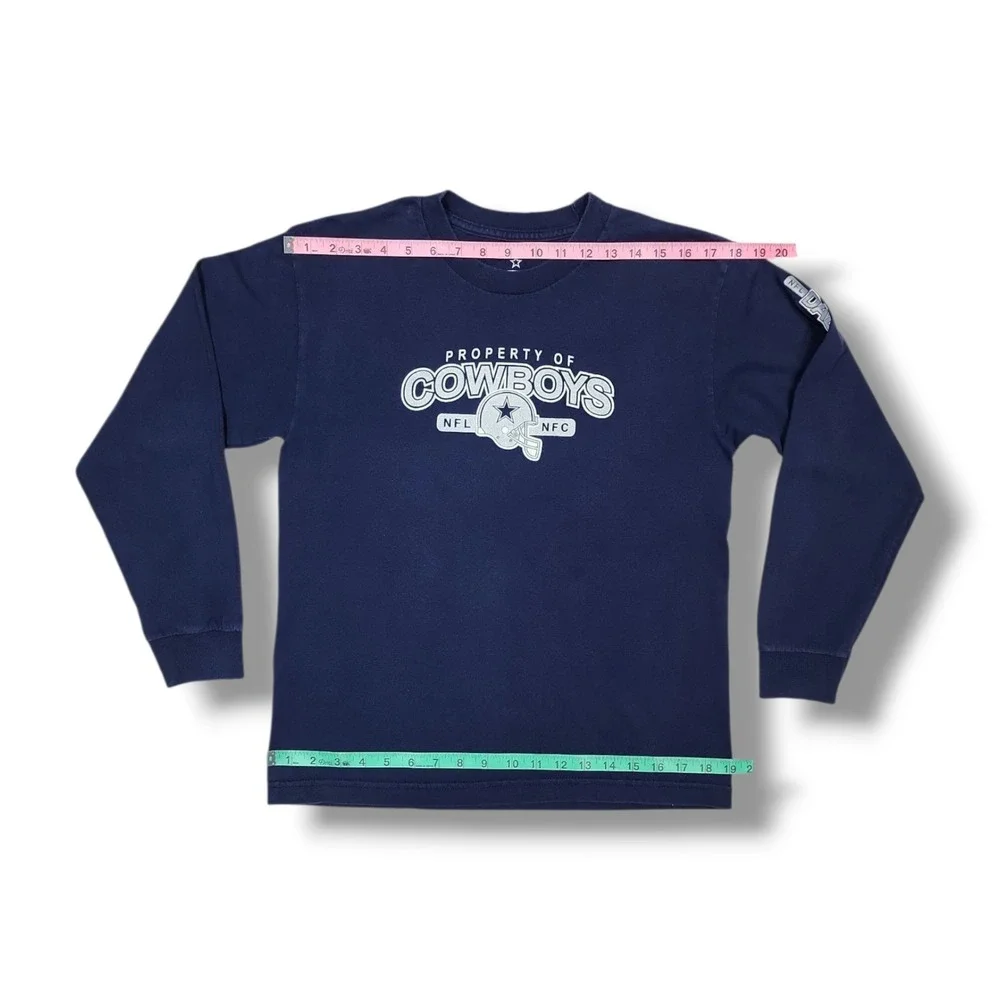 Dallas Cowboys Property Of Cowboys NFL NFC Long Sleeve Navy Blue T-Shirt Youth L